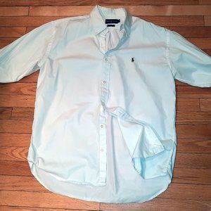 Ralph Lauren Blake Long Sleeve Button Down Shirt - XL White with blue emblem